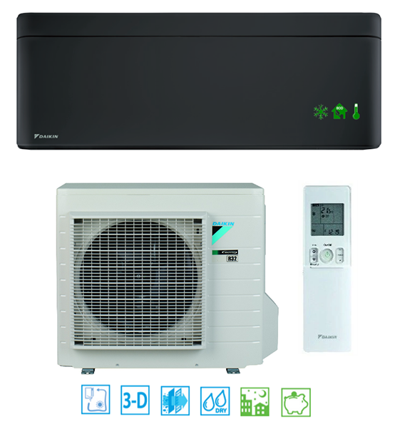 DAIKIN-STYLISH-Black-Mat-2kW-airco-verwarming